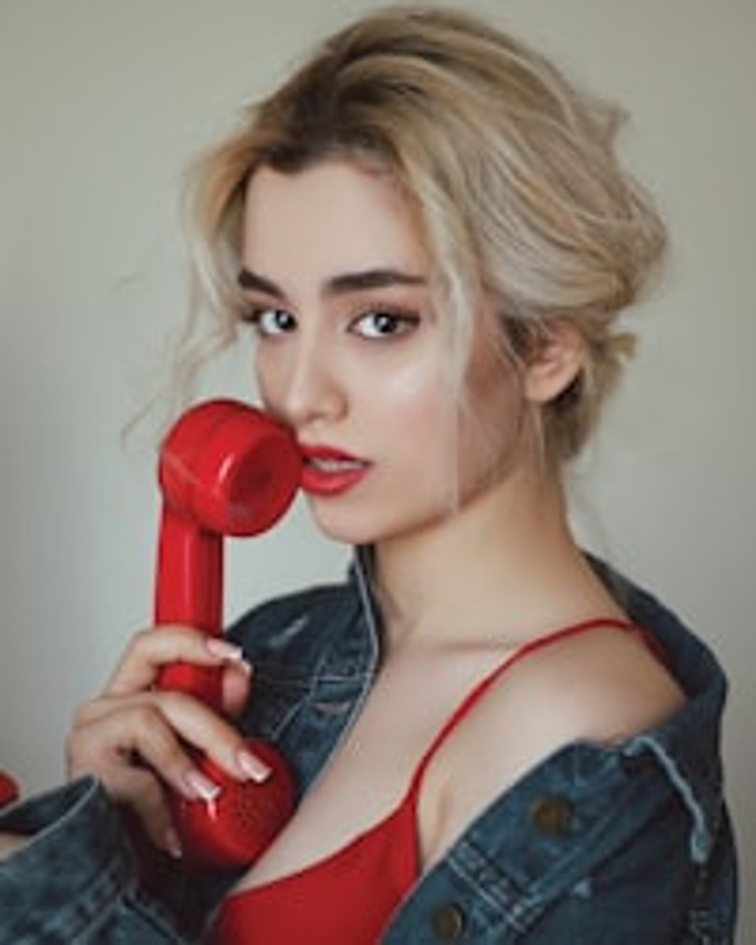 A woman on the phone